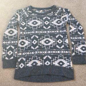 Gray and white Aztec shirt from Justice